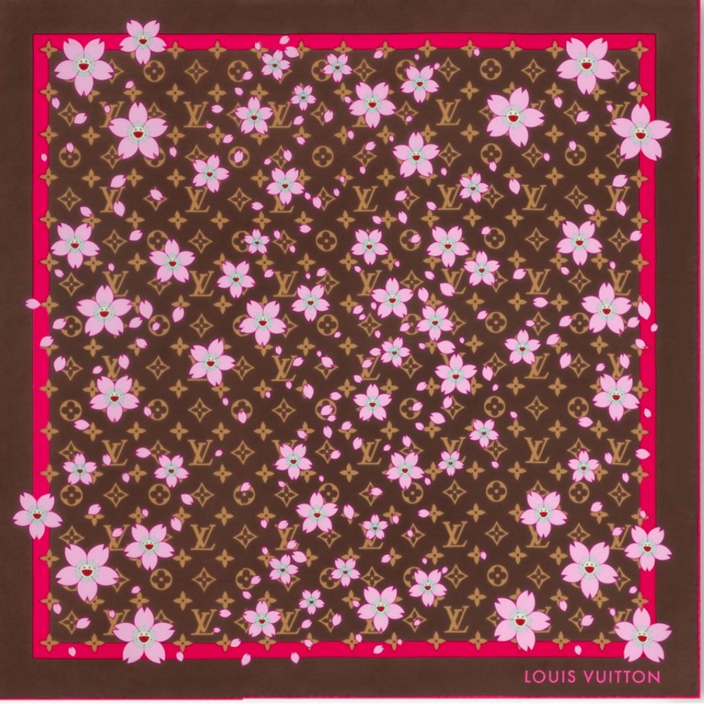 Louis Vuitton cherry blossom 70 inch scarf